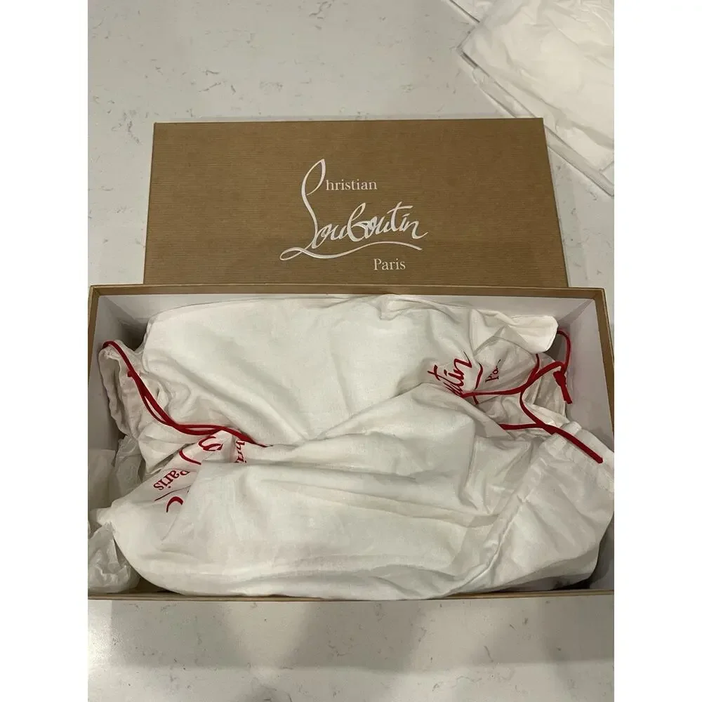 Christian Louboutin F A V Fique Vontade Spiked Leather Sneakers Flat Shoes